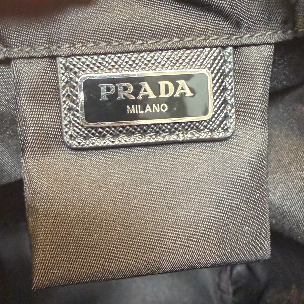 Prada Black Nylon Drawstring Bucket Pouch - Picture 3 of 5